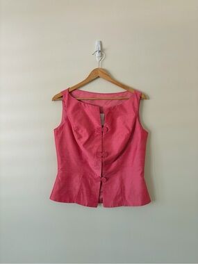 Y2K Watters & Watters Pink Button-Front Shell Top